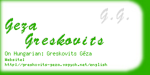 geza greskovits business card
